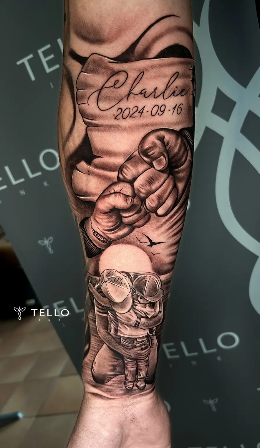 Colorful tattoo piece by TELLOInk